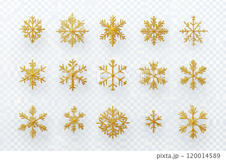 Modern minimalist Christmas background with simple geometric snowflakes 120014589