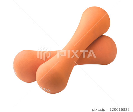 オレンジ色のダンベル オレンジ色のダンベル 120016822