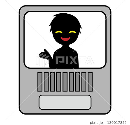 インターホンに悪人がうつるイメージの素材 インターホンに悪人がうつるイメージの素材 120017223