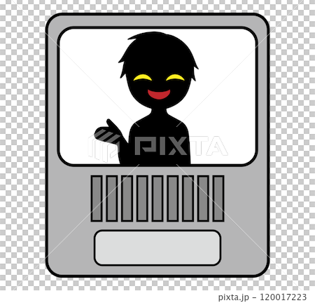 インターホンに悪人がうつるイメージの素材 インターホンに悪人がうつるイメージの素材 120017223