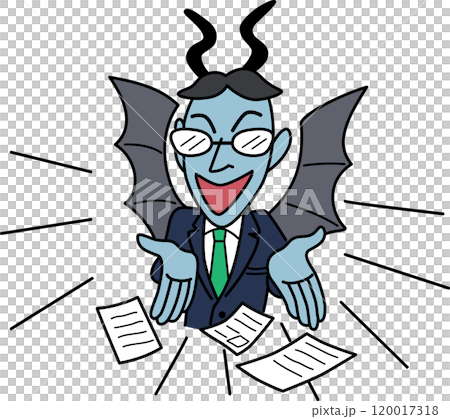 Illustration of a person trying to force a suspicious contract 120017318