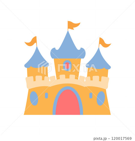 Castle Palace Kingdom Royal Fort Historic Heritage Building Architecture with Flag Castle Palace Kingdom Royal Fort Historic Heritage Building Architecture with Flag 120017569