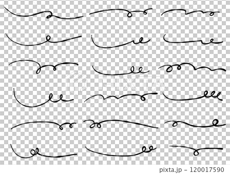 Set of handwritten lines, decorations, underlines Set of handwritten lines, decorations, underlines 120017590