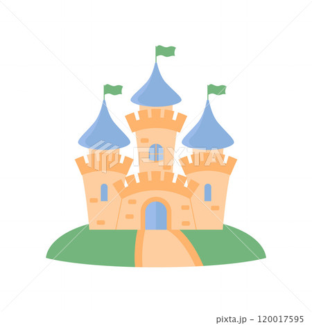 Castle Palace Kingdom Royal Fort Historic Heritage Building Architecture with Flag Castle Palace Kingdom Royal Fort Historic Heritage Building Architecture with Flag 120017595