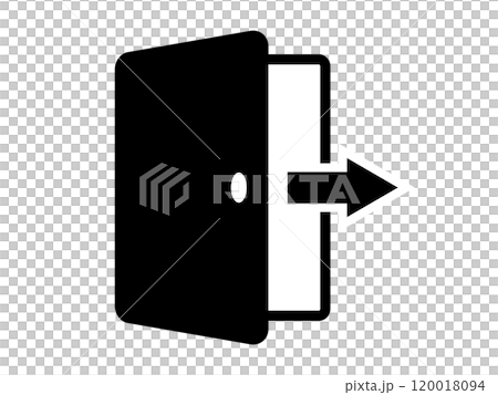 ログアウトのアイコン(シルエット) ログアウトのアイコン(シルエット) 120018094