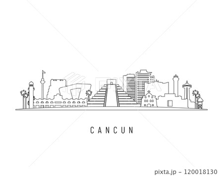 Detailed Cancun skyline vector illustration. Detailed Cancun skyline vector illustration. 120018130