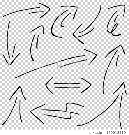 Hand-drawn arrow set, variation set 120018310