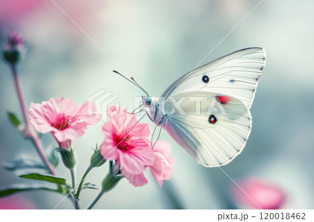Butterfly on a Flower with Soft Background 120018462