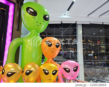 Green Inflatable Alien Balloons Toy. Green Inflatable Alien Balloons Toy. 120018669