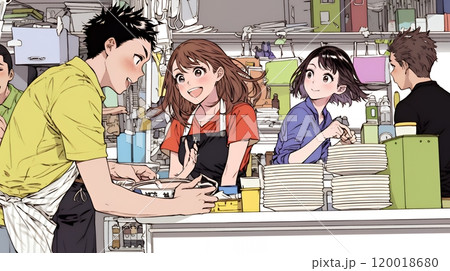 日本風ファストフード店：屋台、立ち食い屋、かくうち