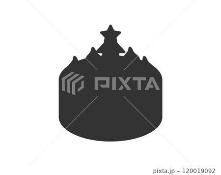 クリスマスケーキのシルエットのイラスト 120019092