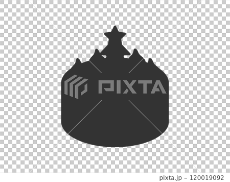 クリスマスケーキのシルエットのイラスト 120019092