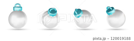 Christmas balls vector set design. Christmas red and gold ball ornament. Vector illustration 3d realistic bauble 120019188