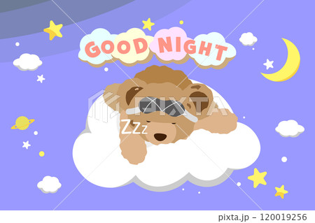 夢の中のクマのぬいぐるみのイラスト2 横 120019256