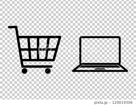 購物車筆記型電腦圖標 購物車筆記型電腦圖標 120019306
