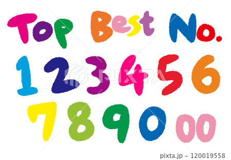 ランキングアイコンのイラスト（Best、Top、No.）のセット（手描き・キッズ） 120019558