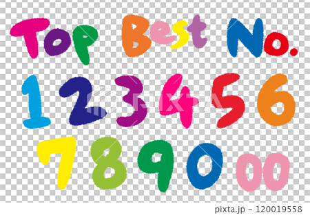 ランキングアイコンのイラスト（Best、Top、No.）のセット（手描き・キッズ） 120019558