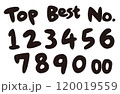 ランキングアイコンのイラスト（Best、Top、No.）のセット（手描き・モノクロ） 120019559