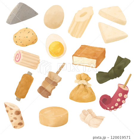 いろいろなおでんのイラストセット 120019571