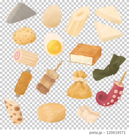 いろいろなおでんのイラストセット 120019571