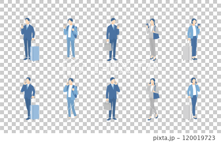 スマホを使うビジネスパーソンのセット スマホを使うビジネスパーソンのセット 120019723