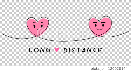 Love long distance cartoon sign and symbol for couple 120020144