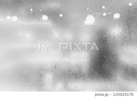 Water Drops on the White Glass Wall. 120020176