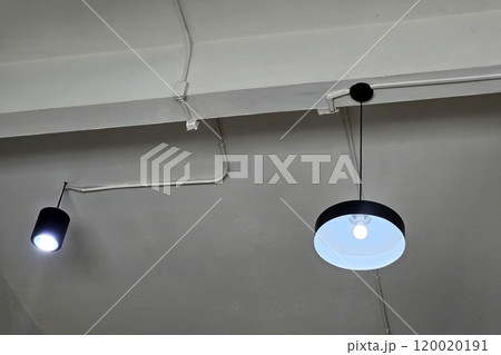 Hanging Lamp on the loft Ceiling. Hanging Lamp on the loft Ceiling. 120020191