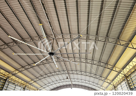 Big outdoor fan on the ceiling. Big outdoor fan on the ceiling. 120020439