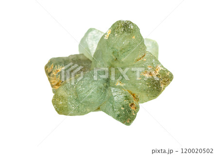 Prehnite gemstone on white background Prehnite gemstone on white background 120020502