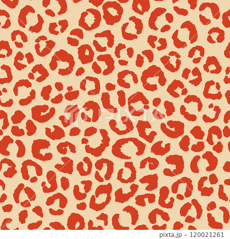 Abstract modern leopard seamless pattern. Animals trendy background. Color decorative vector stock illustration for print, card, postcard, fabric, textile. Modern ornament of stylized skin 120021261