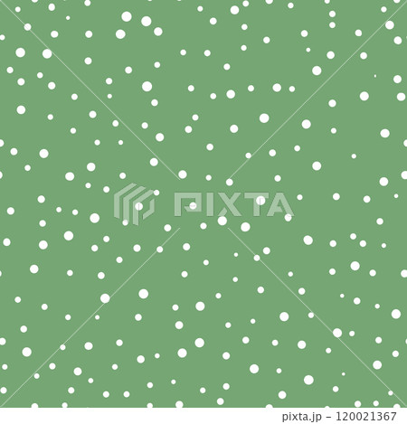 Abstract hand drown polka dots background. Green dotted seamless pattern with white circles. Template design for invitation, poster, card, flyer, textile, fabric Abstract hand drown polka dots background. Green dotted seamless pattern with white circles. Template design for invitation, poster, card, flyer, textile, fabric 120021367