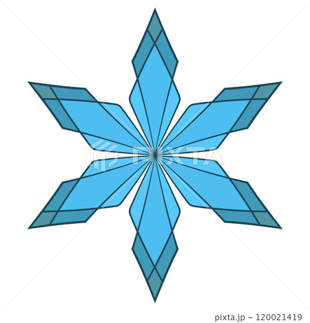 Blue template snowflake with shadow. Isolated snowflakes icon, round mandala. Winter Holiday cartoon flat illustration. Merry Christmas and New year Vector. Hand draw style Blue template snowflake with shadow. Isolated snowflakes icon, round mandala. Winter Holiday cartoon flat illustration. Merry Christmas and New year Vector. Hand draw style 120021419