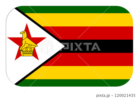 Flag of Zimbabwe. National symbol in official colors. Template icon. Abstract vector background 120021435