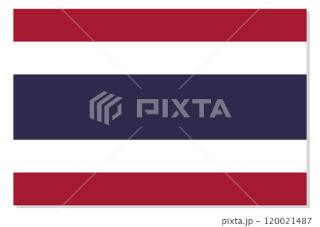 Flag of Thailand. Thai national symbol in official colors. Template icon. Abstract vector background 120021487