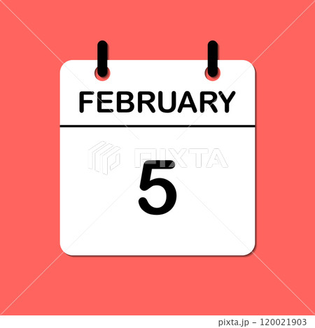 February 5. Daily Calendar icon for design. Simple design for business brochure, flyer, print media, advertisement. Easily editable 120021903