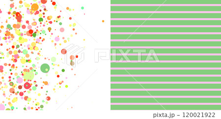 Scrapbooking set. Different textures and prints. Multicolor background, colorful texture with circles for scrapbook paper. Vector illustration with retro floral, dotted, striped pattern 120021922