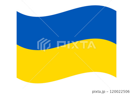 Flag of Ukraine. Ukrainian national symbol in official colors. Template icon. Abstract vector background 120022506