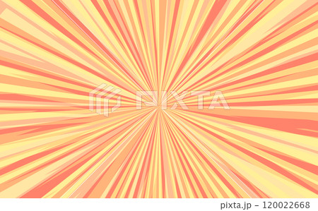 Pop art radial colorful comics book magazine cover. Striped pink digital background. Cartoon funny retro pattern strip mock up. Vector halftone illustration. Sunburst, starburst shape 120022668