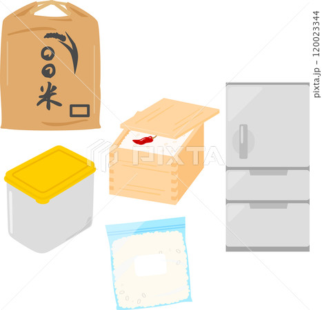 米袋と米櫃、保存袋、冷蔵庫 120023344