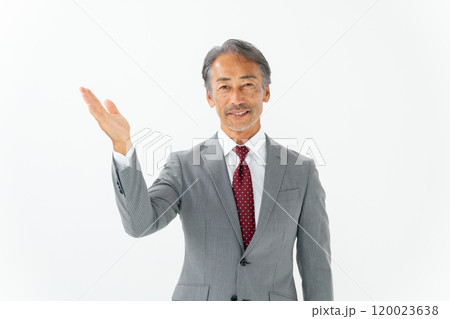 ビジネス　シニア男性　手かざし 120023638