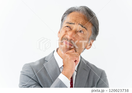 ビジネス　シニア男性　悩む 120023738