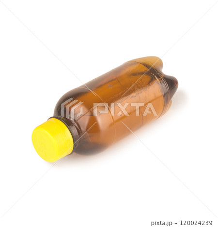 plastic bottle, isolated on white background brown 120024239