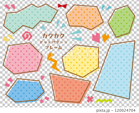 Jagged dot pattern frame set/pastel colors Jagged dot pattern frame set/pastel colors 120024704