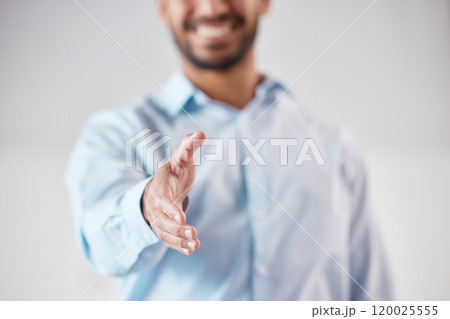 Office, businessman and stretching of hand with smile for consultation, introduction and welcome. Corporate, employee and person with handshake gesture for partnership, agreement and opportunity Office, businessman and stretching of hand with smile for consultation, introduction and welcome. Corporate, employee and person with handshake gesture for partnership, agreement and opportunity 120025555