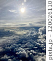 飛行機から臨む雲海　海と雲と空と太陽1 120026110