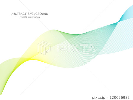 緑色のグラデーションの抽象的な曲線の背景のベクター素材 120026982