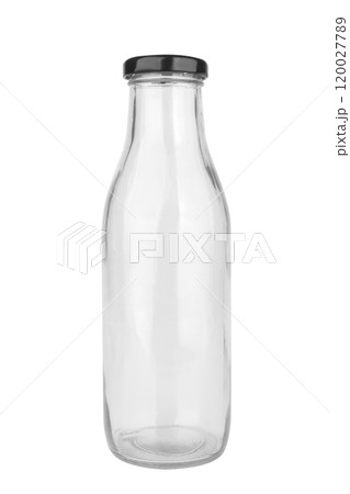 Empty glass bottle isolated on white background Empty glass bottle isolated on white background 120027789