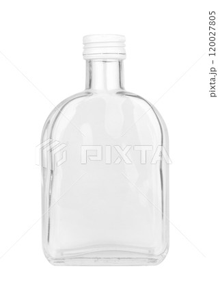 Empty glass bottle isolated on white background Empty glass bottle isolated on white background 120027805