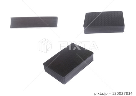Deck of cards, spread out, pile gambling isolated on white background 120027834